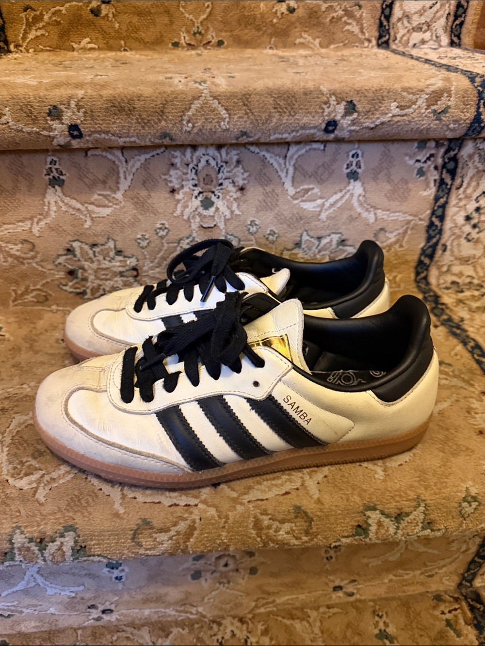adidas Samba Sneakers in White, Black and Gum